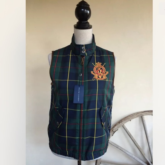 RALPH LAUREN Reversible Tartan Plaid Crest Equestrian Silk Picture S NEW! RARE!! - Picture 3 of 12